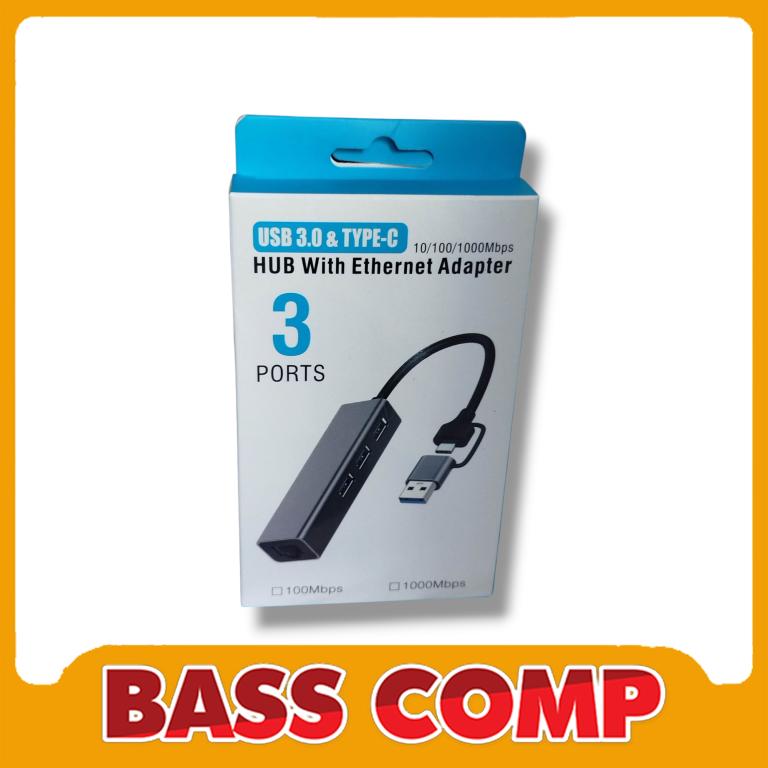 USB TYPE-C TO LAN + HUB 3.0 3 PORT SN-26 GIGABYTE #1