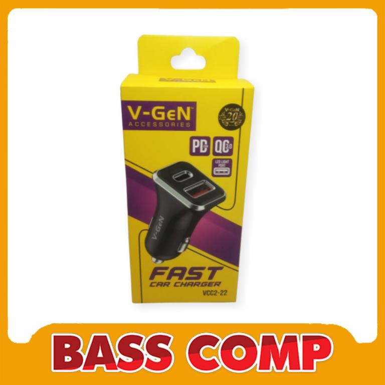 VGEN VCC2-22 CAR CHARGER 1 USB-A 1 TYPE-C, FAST CHARGING 38W #1
