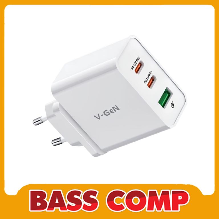VGEN VTC3-02 65W 2 PORT TYPE-C 1 PORT USB FAST CHARGING PD GAN #1